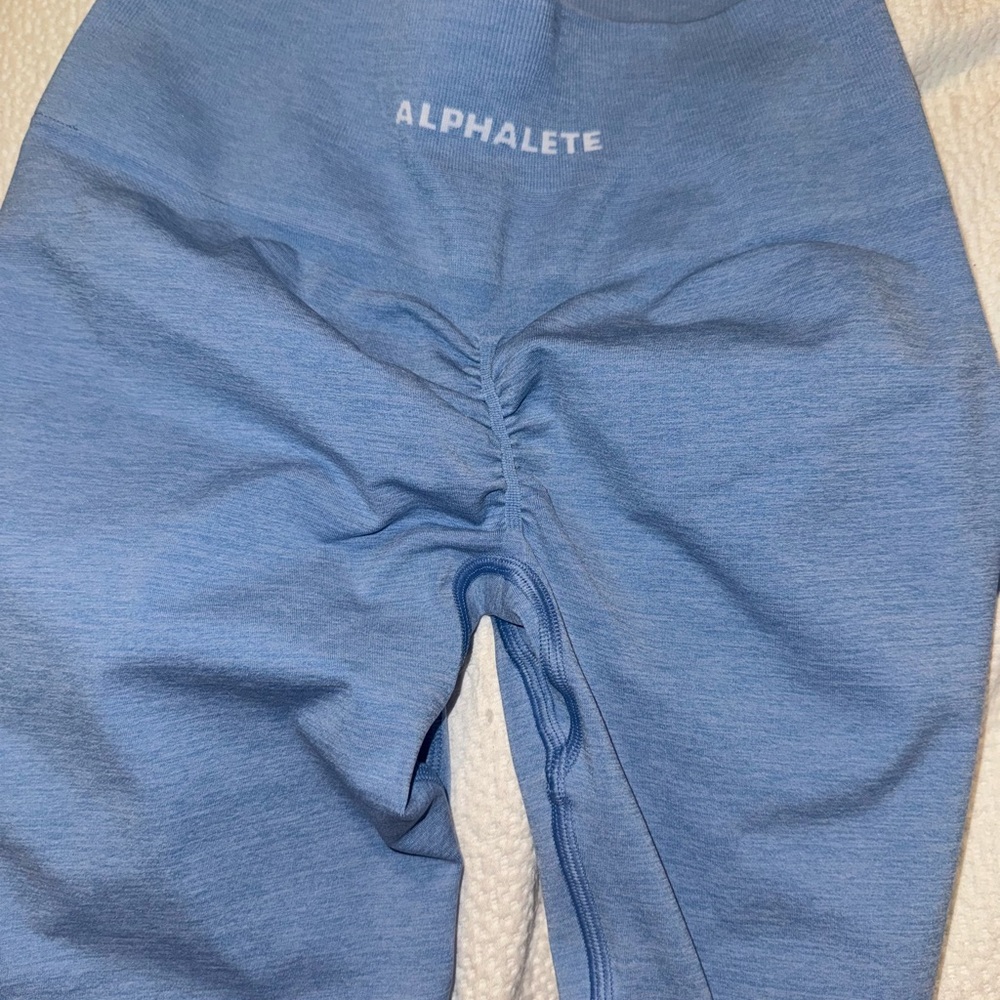 Alphalete Light Blue Ruched Seam Leggings